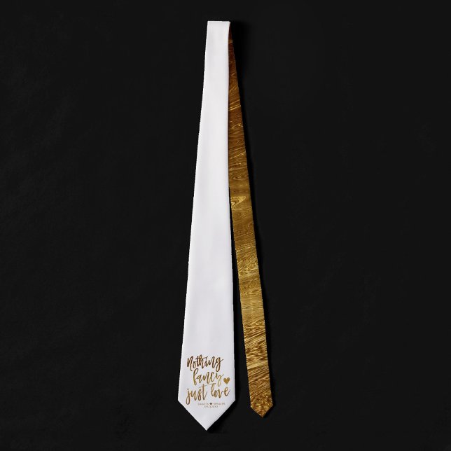 Nothing Fancy Just Love | Gold Heart Micro Wedding Neck Tie (Creator Uploaded)