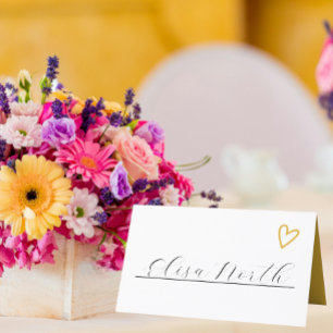 Nothing Fancy Just Love Groovy 70s Retro Wedding Place Card