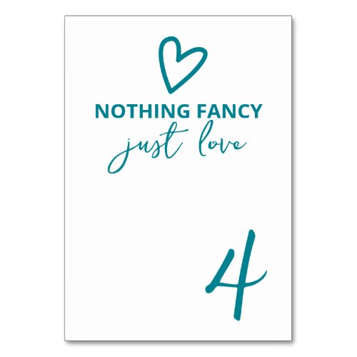 Nothing Fancy Just Love Groovy Retro 70s Wedding Table Number