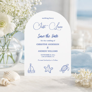 Nothing Fancy Just Love Hand Drawn Sea Life Save The Date