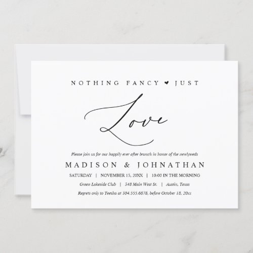 Nothing Fancy Just Love Happily Ever After Brunch Invitation