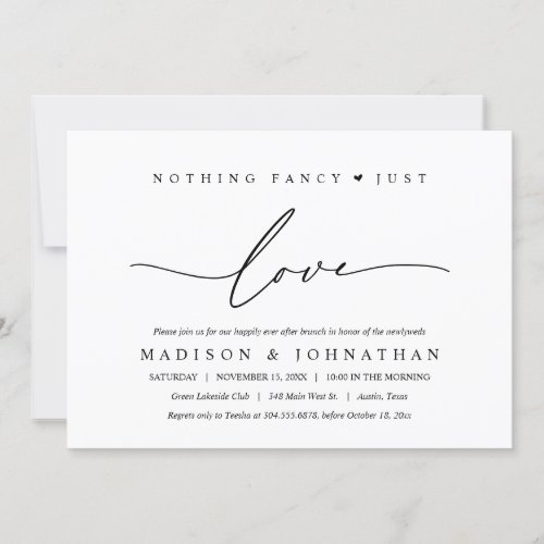 Nothing Fancy Just Love Happily Ever After Brunch Invitation