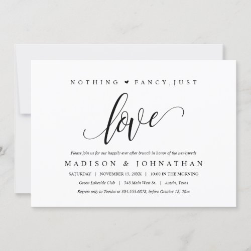 Nothing Fancy Just Love Happily Ever After Brunch Invitation