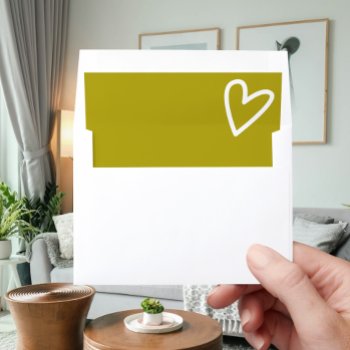 Nothing Fancy Just Love Heart Groovy Green Wedding Envelope Liner by Ricaso_Wedding at Zazzle