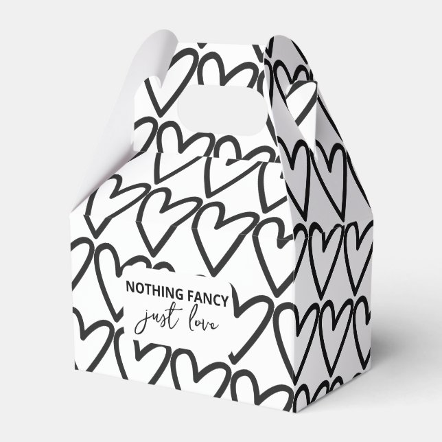 Nothing Fancy Just Love Heart Pattern Wedding Favor Boxes (Front Side)