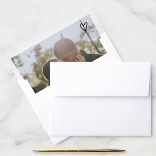 Nothing Fancy Just Love Heart Photo Wedding Envelope Liner