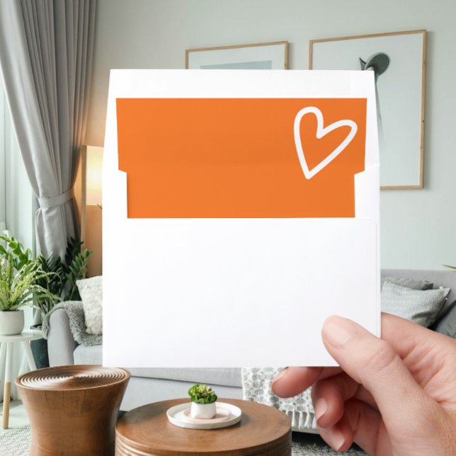 Nothing Fancy Just Love Heart Retro 70s Wedding Envelope Liner (Nothing Fancy Just Love Heart Retro 70s Wedding Envelope Liners from Ricaso. Colorful fun collection)