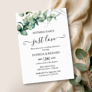 Nothing Fancy Just Love Intimate  Invitation