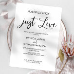Nothing Fancy Just Love Intimate Wedding Invitation