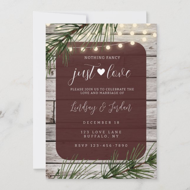 Nothing Fancy Just Love Invitation (Front)