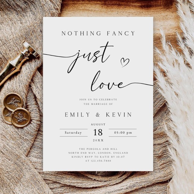 Nothing Fancy Just Love Invitation, Elopement Rece Invitation (Creator Uploaded)