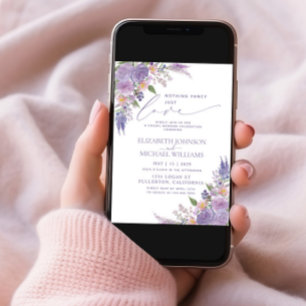 Nothing Fancy Just Love Lilac Lavender Photo Invit Invitation