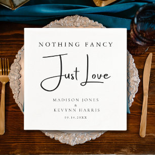 Nothing Fancy Just Love Minimal and Chic Wedding   Napkins