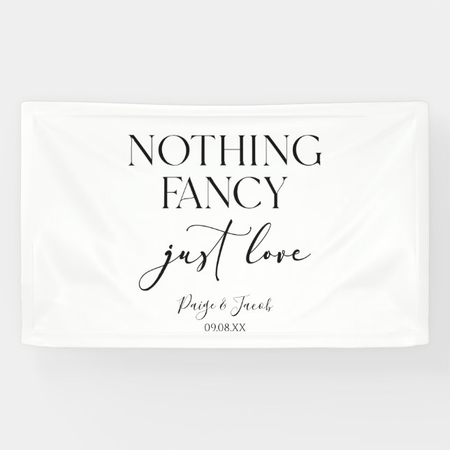 Nothing Fancy Just Love Minimalist Casual Wedding Banner (Horizontal)