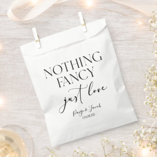 Nothing Fancy Just Love Minimalist Casual Wedding Favor Bag