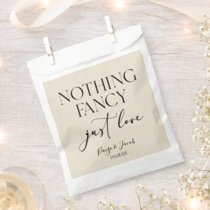 Nothing Fancy Just Love Minimalist Casual Wedding Favor Bag