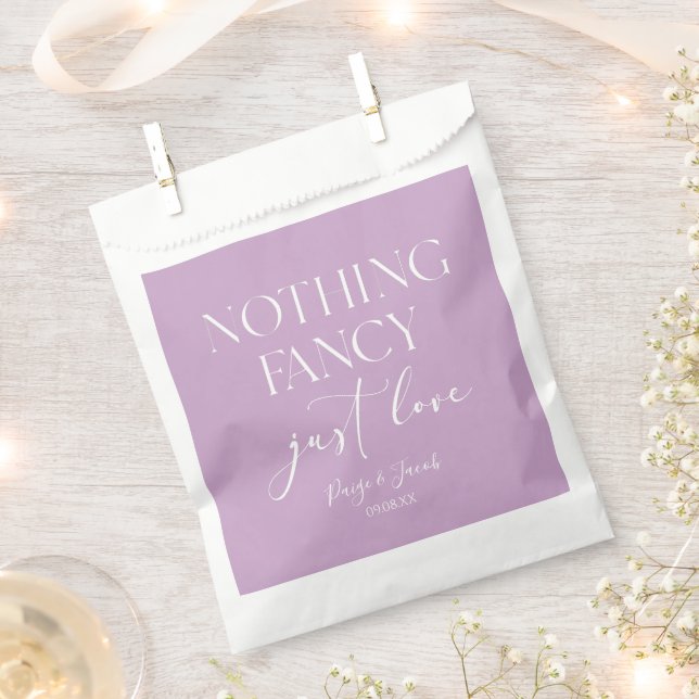 Nothing Fancy Just Love Minimalist Casual Wedding Favor Bag (Clipped)