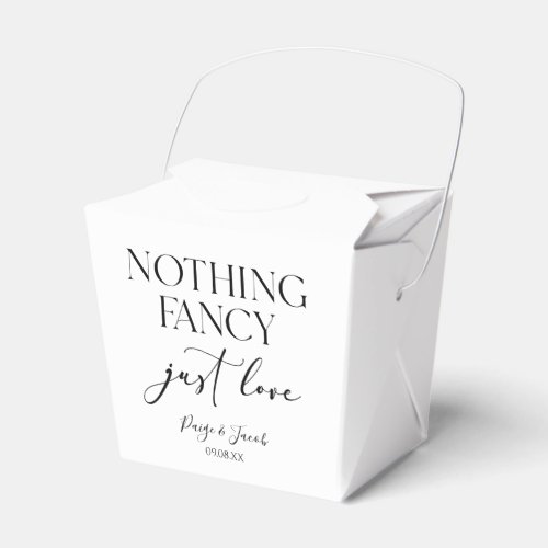 Nothing Fancy Just Love Minimalist Casual Wedding Favor Boxes