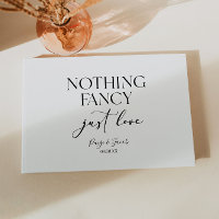 Nothing Fancy Just Love Minimalist Casual Wedding