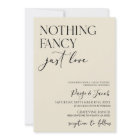 Nothing Fancy Just Love Minimalist Casual Wedding