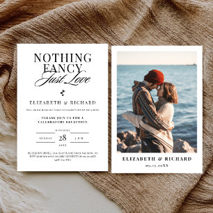 Nothing Fancy Just Love Minimalist Casual Wedding Invitation