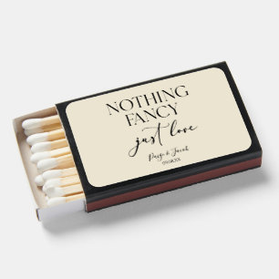Nothing Fancy Just Love Minimalist Casual Wedding Matchboxes