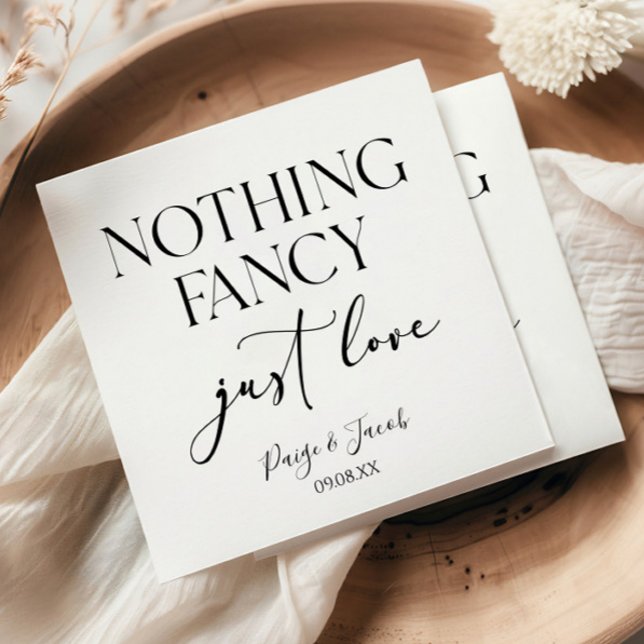 Nothing Fancy Just Love Minimalist Casual Wedding Napkins (Creator Uploaded)