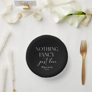 Nothing Fancy Just Love Minimalist Casual Wedding Paper Bowls