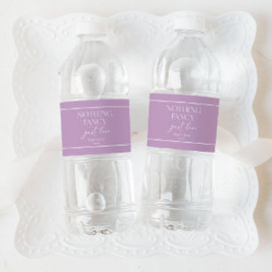 Nothing Fancy Just Love Minimalist Casual Wedding Water Bottle Label