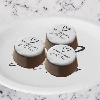 Nothing Fancy Just Love Minimalist Wedding Chocolate Covered Oreo by Ricaso_Wedding at Zazzle