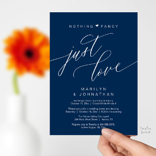 Nothing Fancy Just Love Minimalist Wedding Dinner Invitation