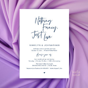 Nothing Fancy Just Love Minimalist Wedding Dinner Invitation