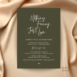 Nothing Fancy Just Love Minimalist Wedding Dinner Invitation