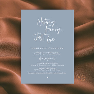 Nothing Fancy Just Love Minimalist Wedding Dinner Invitation