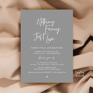 Nothing Fancy Just Love Minimalist Wedding Dinner Invitation