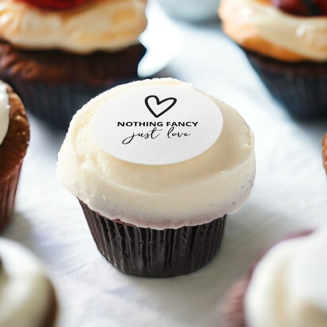Nothing Fancy Just Love Minimalist Wedding Edible Frosting Rounds (Nothing Fancy Just Love Minimalist Wedding Edible Frosting Rounds from Ricaso. Add to cupcakes)