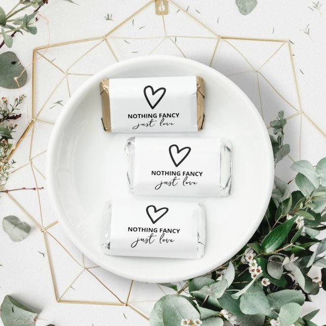 Nothing Fancy Just Love Minimalist Wedding Hershey's Miniatures (Nothing Fancy Just Love Minimalist Wedding Hershey's Miniatures from Ricaso. Sweet wedding favors)