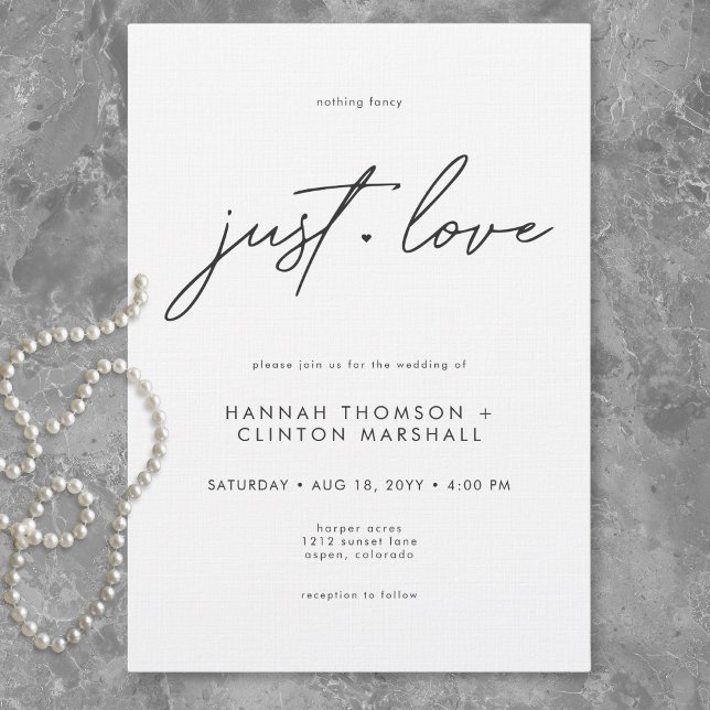 Nothing Fancy Just Love Minimalist Wedding Invitation (Nothing Fancy Just Love Minimalist Wedding Invitation)