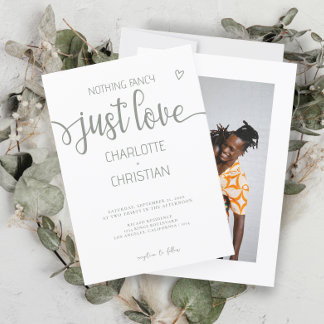 Nothing Fancy Just Love Minimalist Wedding Invitation