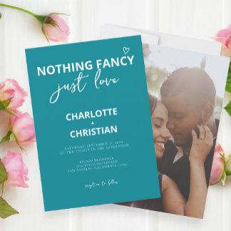 Nothing Fancy Just Love Minimalist Wedding Invitation