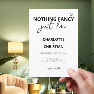 Nothing Fancy Just Love Minimalist Wedding Invitation