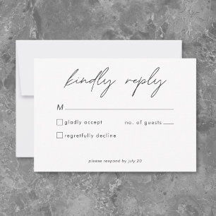 Nothing Fancy Just Love Minimalist Wedding  RSVP Card