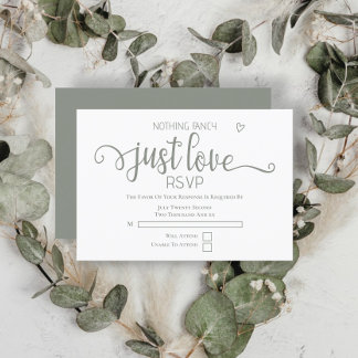 Nothing Fancy Just Love Minimalist Wedding RSVP Card