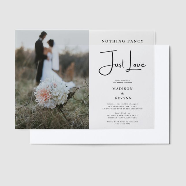 Nothing Fancy Just Love Mocha Mousse Invitation (Offset)