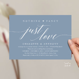 Nothing Fancy, Just Love, Modern Classy Reception Invitation