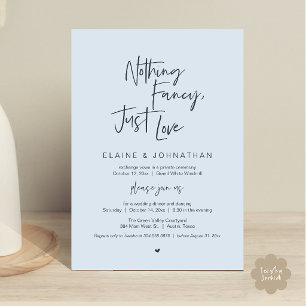 Nothing Fancy Just Love Modern Minimalist Casual Invitation
