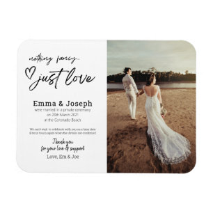 "Nothing fancy just love", Modern Minimalist Photo Magnet