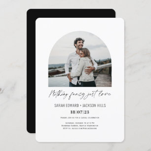 Nothing fancy just love modern photo elopement inv invitation