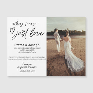 "Nothing fancy just love", Modern Photo Magnet