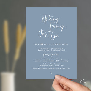 Nothing Fancy Just Love, Modern Reception Dinner Invitation